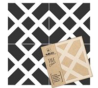 NAKLEO Stencil per Piastrelle per Pittura 25x25cm, Soria Quadrato Rettangolo Linea, Modello Geometrico Plastica e Riutilizzabile, Fai Da Te Decorazioni Casa, Pavimento Pareti Muro Legno