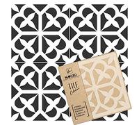 NAKLEO Stencil per Piastrelle per Pittura 30x30cm, Avola Spagnolo Floreale Marocchino Moresco, Modello Geometrico Plastica e Riutilizzabile, Fai Da Te Decorazioni Casa, Pavimento Pareti Muro Legno