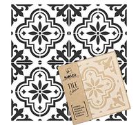 NAKLEO Stencil per Piastrelle per Pittura 30x30cm, Valetta Spagnolo Floreale Marocchino Moresco, Modello Geometrico Plastica e Riutilizzabile, Fai Da Te Decorazioni Casa, Pavimento Pareti Muro Legno