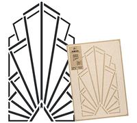NAKLEO Stencil per Pittura 43x64cm, Art Deco Balaustra Telaio Modello per Pareti Grandi Dimensioni, Plastica e Riutilizzabile Fai Da Te Artigianato Decorazioni Casa, Muro Legno Tessuto Mobili