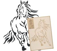 NAKLEO Stencil per Pittura 43x64cm, Cavallo Animale Modello per Pareti Grandi Dimensioni, Plastica e Riutilizzabile Fai Da Te Artigianato Decorazioni Casa, Muro Legno Tessuto Mobili