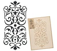 NAKLEO Stencil per Pittura 43x64cm, Classico Barocco Ornamento Modello per Pareti Grandi Dimensioni, Plastica e Riutilizzabile Fai Da Te Artigianato Decorazioni Casa, Muro Legno Tessuto Mobili
