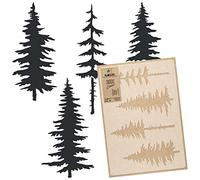 NAKLEO Stencil per Pittura 43x64cm, Conifere Pino Abete Sempreverdi Modello per Pareti Grandi Dimensioni, Plastica e Riutilizzabile Fai Da Te Artigianato Decorazioni Casa, Muro Legno Tessuto Mobili