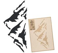 NAKLEO Stencil per Pittura 43x64cm, Montagne Picchi Viaggiare Modello per Pareti Grandi Dimensioni, Plastica e Riutilizzabile Fai Da Te Artigianato Decorazioni Casa, Muro Legno Tessuto Mobili