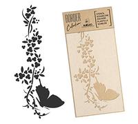 NAKLEO Stencil per Pittura di Bordi 21x45cm, Fiore Farfalla Primavera, Modelli Striscia Plastica e Riutilizzabili per Dipengere di Angoli, Fai da te Arte Decorazioni Casa, Pareti Muro Legno Mobili