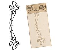 NAKLEO Stencil per Pittura di Bordi 21x45cm, Ornamento Art Nouveau, Modelli Striscia Plastica e Riutilizzabili per Dipengere di Angoli, Fai da te Arte Decorazioni Casa, Pareti Muro Legno Mobili