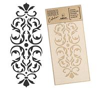 NAKLEO Stencil per Pittura di Bordi 21x45cm, Ornamento Barocco Classico, Modelli Striscia Plastica e Riutilizzabili per Dipengere di Angoli, Fai da te Arte Decorazioni Casa, Pareti Muro Legno Mobili