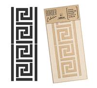 NAKLEO Stencil per Pittura di Bordi 21x45cm, Simmetria Classica Ornamento, Modelli Striscia Plastica e Riutilizzabili per Dipengere di Angoli, Fai da te Arte Decorazioni Casa, Pareti Muro Legno Mobili