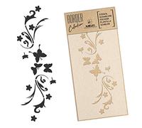NAKLEO Stencil per Pittura di Bordi 45x95cm, Farfalla Fiore di Vento, Modelli Striscia Plastica e Riutilizzabili per Dipengere di Angoli, Fai da te Arte Decorazioni Casa, Pareti Muro Legno Mobili