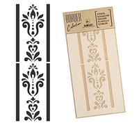 NAKLEO Stencil per Pittura di Bordi 45x95cm, Ornamento Damasco Classico, Modelli Striscia Plastica e Riutilizzabili per Dipengere di Angoli, Fai da te Arte Decorazioni Casa, Pareti Muro Legno Mobili