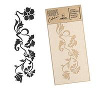 NAKLEO Stencil per Pittura di Bordi 45x95cm, Ornamento Floreale Fiore, Modelli Striscia Plastica e Riutilizzabili per Dipengere di Angoli, Fai da te Arte Decorazioni Casa, Pareti Muro Legno Mobili