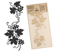 NAKLEO Stencil per Pittura di Bordi 45x95cm, Uva Vite Frutta, Modelli Striscia Plastica e Riutilizzabili per Dipengere di Angoli, Fai da te Arte Decorazioni Casa, Pareti Muro Legno Mobili