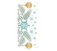 Nakleo Stencil per Pittura di Natale, 21x45cm Bordo Fiocchi di Neve Modelli Natalizi Plastica e Riutilizzabili, Spruzzare Neve Artificiale, Disegno DIY Decorazione Finestra Pareti Porta Legno Carte