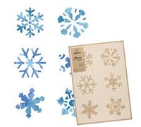 NAKLEO Stencil per Pittura di Natale, 43x64cm Fiocchi di Neve, Modelli Natalizi Plastica e Riutilizzabili, Spruzzare Neve Artificiale, Disegno DIY Decorazione Finestra Pareti Porta Legno Carte