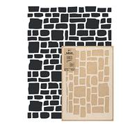 NAKLEO Stencil per Pittura Grandi Dimensioni 59x95cm, Pietra Muro Mattone Geometrico Modello per Pareti, Plastica e Riutilizzabile Fai Da Te Carta da Parati Decorazioni Casa, Muro Legno Mobili
