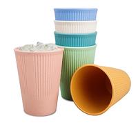 Nakutita 350 ML Bicchieri in Plastica Riutilizzabili, Tazza da Bere Riutilizzabili, Tazze Portatile Multifunzione per Campeggio Bevande Cocktail Acqua Succhi di Frutta Cocktail, 6 Colors
