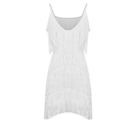 NaLatia Abito da donna con nappe anni 20, abito con frange, con spallini, costume da donna per feste, Carnevale, Cocktail party