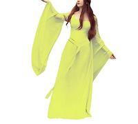 NaLatia Abito gotico, vestito medievale, da donna, per Halloween, carnevale, da donna, a mezza centuria, stile vintage, a maniche corte, estivo, per il rinascimento, abito da sera, a vita bound