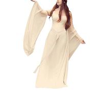 NaLatia Abito gotico, vestito medievale, da donna, per Halloween, carnevale, da donna, a mezza centuria, stile vintage, a maniche corte, estivo, per il rinascimento, abito da sera, a vita bound
