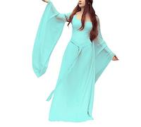 NaLatia Abito gotico, vestito medievale, da donna, per Halloween, carnevale, da donna, a mezza centuria, stile vintage, a maniche corte, estivo, per il rinascimento, abito da sera, a vita bound