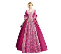 NaLatia Abito Principessa Donna Barocco Rococò Costume da Dama Dell'800 Abito Vittoriano Manica Tromba Palazzo Vestito Gotico Pizzo Vintage Costume Carnevale Cosplay Vesiti Festa Moda