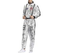 NaLatia Astronauta Uomo Costume Argento Spazio Tuta