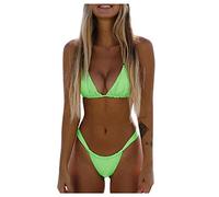 NaLatia Bikini Donna Mare Triangolo Due Pezzi Perizoma Brasiliana Stringa Sexy Solido Glitsxter Push Up Costume