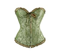 NaLatia Corsetto Donna Elegante in Raso Corset a Cuore Dimagrante Gothic Bustini Vittoriano Medievale Corsetto Pizzo Curvy per Halloween Carnevale e Cosplay