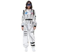 NaLatia Costume da astronauta per donna, 3 pezzi, costume in maschera per feste a tema, Halloween o carnevale, tuta spaziale