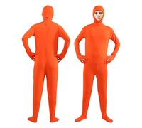 NaLatia Costume da uomo per Halloween e Carnevale Lorax, unisex, per tutto il corpo, Slenderman Greenscreen Suit Arancio Carnevale Cosplay Tuta intera
