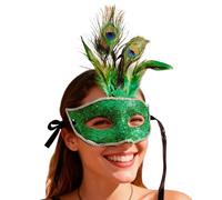 NaLatia Maschera per Travestimento con Piume Maschere Mezza Faccia di Carnevale Brasiliano Maschere di Carnevale Veneziano con Piume Maschera per Spettacoli di Festa