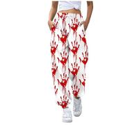 NaLatia Pantaloni da Jogging per Halloween, da Donna, per Il Tempo Libero, per la Corsa, Cosplay, Macchie di Sangue, Pantaloni da Jogging, Costume di Halloween