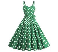 NaLatia Rockabilly, Abito da Donna Vintage Anni '50, Senza Maniche, a Pois, Stile Coctail, alla Elegante degli Anni '60, con Spalline Sottili, Tunica, per Feste, Balli, Costumi di Carnevale