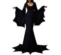NaLatia Vestiti Halloween Costume da Donna Gotico con Maniche a Farfalla, Abito Lungo Vintage, Abito Lungo Sexy da Rave Party di Halloween, Abito da Cocktail Sexy a Maniche Lunghe Halloween Moda