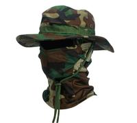 NALEINING Cappello Baraclava + Boonie, set di cappelli militari per tifosi con protezione solare, antivento, per ciclismo, escursionismo, arrampicata, pesca (mimetico 12, taglia unica)