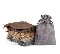 Naler 20pcs Borse da Viaggio in Juta di Lino, Sacco con Coulisse Sacchetti per Gioielli Sacchetti per Matrimonio Vintage Party Christmas 10 x 14cm, 4 Colore
