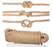Naler 25M Corda di Canapa 6mm, 100% Iuta Naturale 4-ply di Spessore Corda Cord per Corda, Canottaggio, Artigianato Artistico, Confezione Regalo, Giardinaggio e fioraio