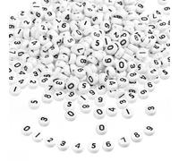 Naler 600pcs perline numeri per bracelet per bambini, artigianali, perline bianche 4×7 mm per gioielli fai da te, collane, accessori, regali di festa, regali di compleanno