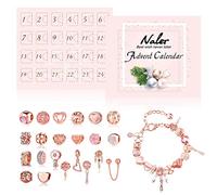 Naler Calendario Avvento 2025 Donna Calendario Avvento Gioielli Fai da Te 22 Perline + 1 Collana + 1 Bracciale per Moglie, Fidanzata, Madre e Amica