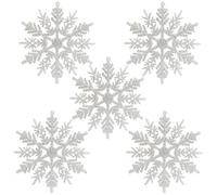 Naler Fiocchi di Neve Decorativi per Albero di Natale 24 Pezzi Fiocco di Neve Decorazione da Appendere per Decorazioni Albero di Natale Bianche