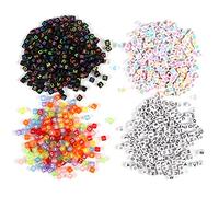 Naler Kit Perline per Braccialetti, 800pcs Perline Quadrate Lettere per Bigiotteria Fai da Te,6mm Beads per Braccialetti Bambina,Donne, Regalo
