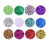 Naler Paillettes per Cucito, Kit di 12 Colori Glitterati Creativi per Fai da Te Decorazione Abbigliamento Matrimonio 6 mm 6000 Pezzi