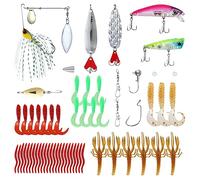 Naler Pesca Accessori set di Esche da Pesca 60 pz 3D Esche Artificiali Spinning Pesca Accessori Kit per Acqua Dolce e Salata