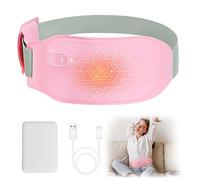Nalezun, cintura termica portatile, con 3 livelli di calore, ricaricabile, USB, lavabile, cuscino elettrico per alleviare il dolore durante la schiena, addome/stomaco (rosa)