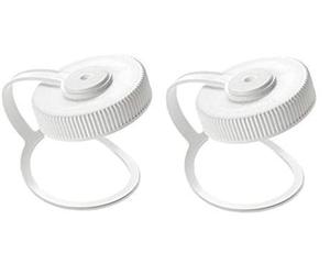 Nalgene 32oz Wide Mouth Water Bottle Cap Replacement White Loop Top Lid (2-Pack)