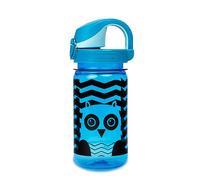 Nalgene Sustain Borraccia per bambini in Tritan, senza BPA, con 50% di materiale di scarto di plastica, a prova di perdite, durevole, senza BPA, con moschettone, riutilizzabile, 350 ml, gufo blu