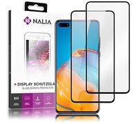 NALIA (2x Screen Protector compatibile con Huawei P40 Vetro Temperato, 9H Pellicola Protettiva Full-Cover Schermo Copertura Completa, Tempered Glass Anti-Scratch Display Protezione Integrale Chiaro