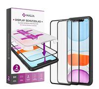 NALIA 2x Vetro Temperato & Applicatore per iPhone 11 Pro Max/Xs Max | Nero, Vetro Protettivo & Applicatore, Facile, Preciso & Veloce