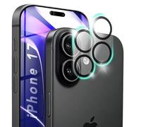 NALIA 2x Vetro Temperato Fotocamera per iPhone 17 - Anelli, Trasparente | Durezza 9H contro i graffi, Nessun velo grigio con il flash, Compatibile con molte custodie, Adesione completa
