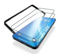 NALIA ArmorGlassX compatibile con Samsung Galaxy S25 Vetro, 2x Vetro Temperato Protettivo con Ausilio di Posizionamento per l'Installazione, Pellicola Display Ultra Chiara con Bordo Nero, Durezza 9H